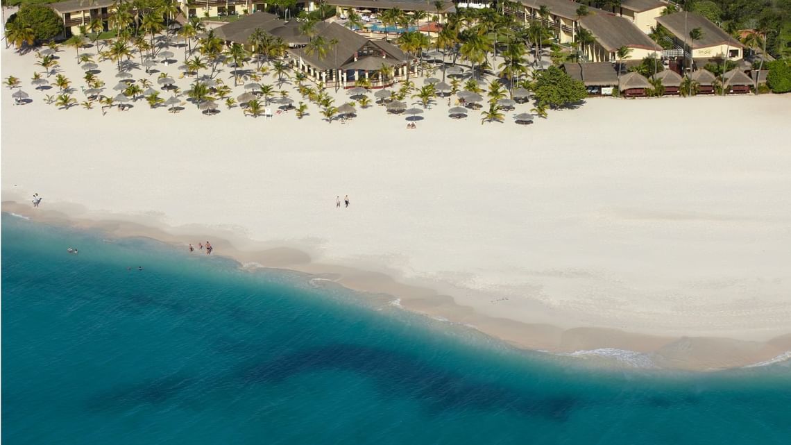 Aerial view of Eagle Beach