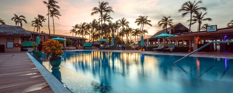 Pool at sunset